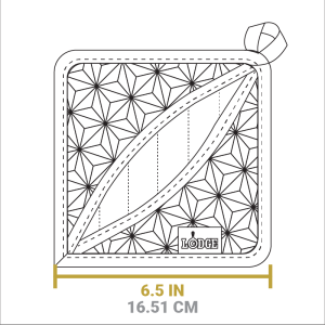 Cast Iron Fluted Cake Pan with Red Potholders