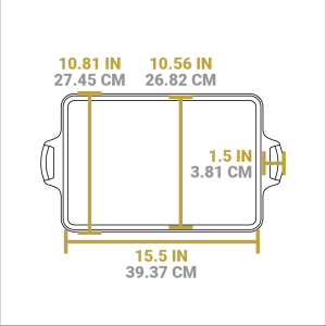 15.5 x 10.5 Inch Seasoned Cast Iron Baking Pan