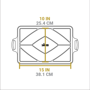 15.5 x 10.5 Inch Seasoned Cast Iron Baking Pan