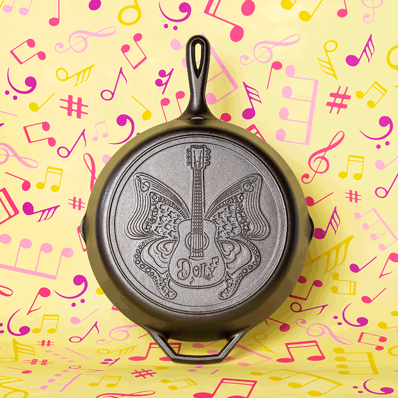 12 Inch Love is Like a Butterfly Dolly Parton Skillet