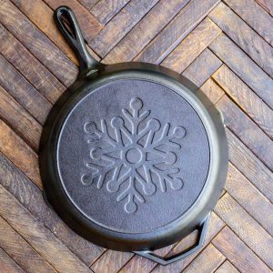 12 Inch Seasoned Cast Iron Snowflake Skillet