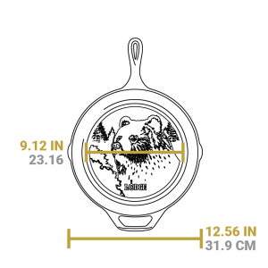 Wildlife Series? 12 Inch Cast Iron Bear Skillet
