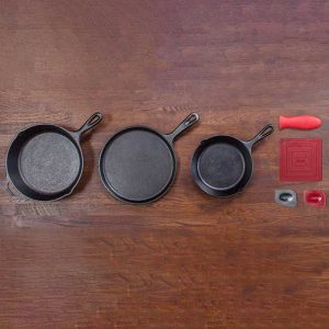 Essential Seasoned Cast Iron Skillet Set