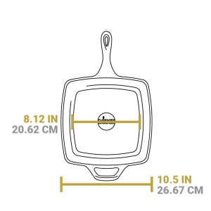 10.5 Inch Square Cast Iron Grill Pan