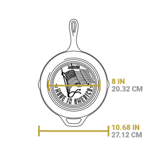 10.25 Inch Seasoned Cast Iron American Flag Skillet