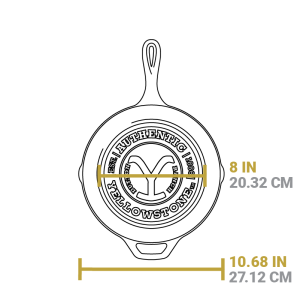 Yellowstone 10.25 Inch Cast Iron Authentic Y Skillet