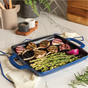 USA Enamel 11 Inch Enameled Cast Iron Grill Pan